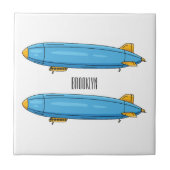 Voorbeeld cartoon van het luchtschip tegeltje (Voorkant)