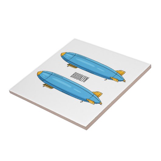 Voorbeeld cartoon van het luchtschip tegeltje (Zijkant)