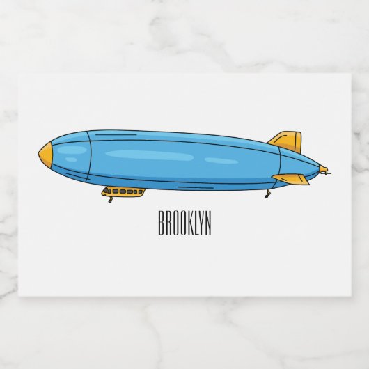 Voorbeeld cartoon van het luchtschip voedselcontainer etiket (Enkel label)