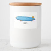 Voorbeeld cartoon van het luchtschip voedselcontainer etiket (Voorkant)