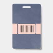 Voorbeeld Droge Navy Blauwe Barcode Bezoekerskaart Badge (Achterkant)