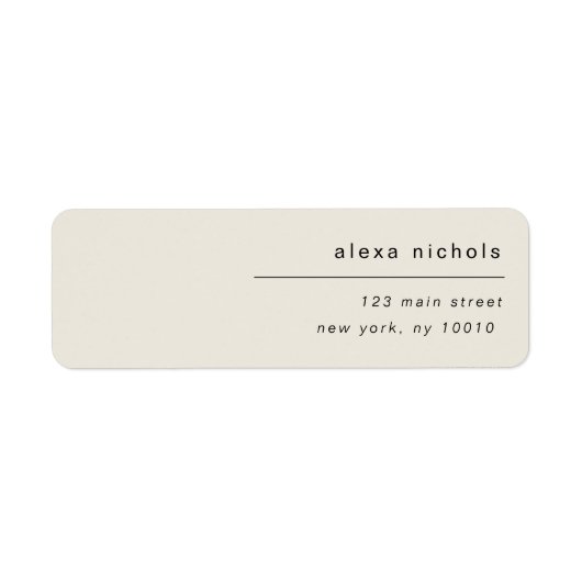 Voorbeeld Eenvoudig modern Return Address Label (Voorkant)
