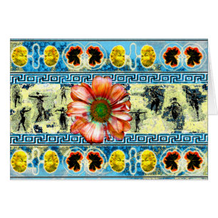 Voorbeeld en dansers van de antieke dans