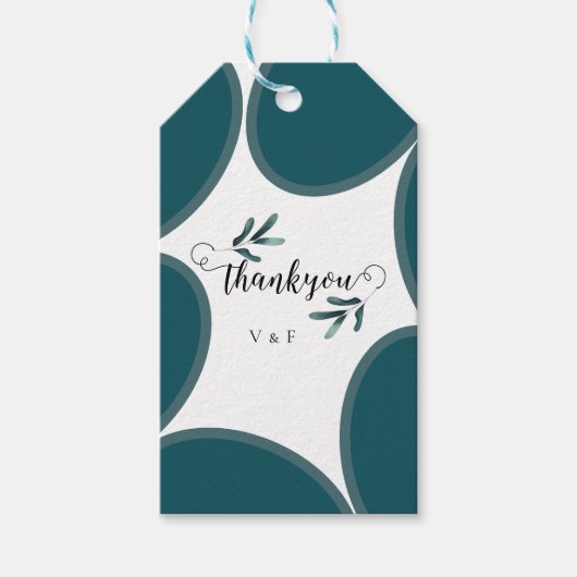 Voorbeeld Forest Green Calligraphy Eucalyptus Wedd Cadeaulabel (Voorkant)