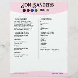 Voorbeeld hervatten briefhoofd