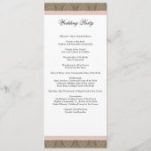 Voorbeeld huwelijksprogramma (met alleen sjabloont programmakaart (Achterkant)