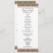 Voorbeeld huwelijksprogramma (met alleen sjabloont programmakaart (Voorkant / Achterkant)