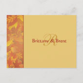 Voorbeeld huwelijksuitnodiging - Herfstbladeren -  Uitnodiging Briefkaart (Achterkant)