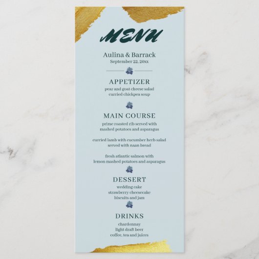 Voorbeeld klassiek Golden paars groen Menu (Voorkant)