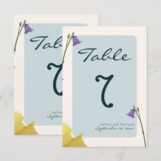 Voorbeeld klassiek gouden groen trouwlijstnummer informatiekaartje (Voorkant / Achterkant)