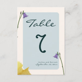 Voorbeeld klassiek gouden groen trouwlijstnummer informatiekaartje