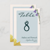 Voorbeeld klassiek gouden groen trouwlijstnummer informatiekaartje (Voorkant / Achterkant)