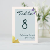 Voorbeeld klassiek gouden groen trouwlijstnummer informatiekaartje (Staand voorkant)