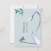 Voorbeeld klassiek paars groen Dank je kaart (Voorkant)