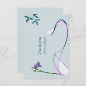 Voorbeeld klassiek paars groen Dank je kaart (Voorkant / Achterkant)