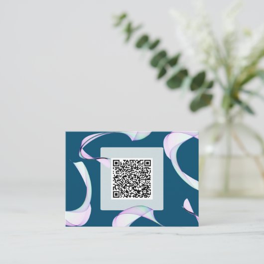 Voorbeeld klassieke paarse donkerblauwe QR-code RS Informatiekaartje (Staand voorkant)