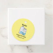 Voorbeeld melkcartoon bedankjes labels (In situ)
