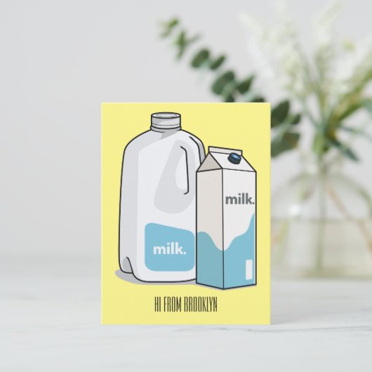 Voorbeeld melkcartoon briefkaart (Staand voorkant)