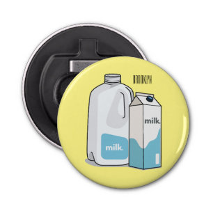 Voorbeeld melkcartoon button flesopener