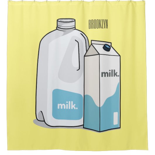 Voorbeeld melkcartoon douchegordijn (Voorkant)