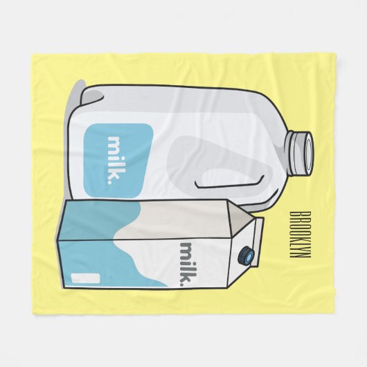 Voorbeeld melkcartoon fleece deken (Voorkant (Horizontaal))