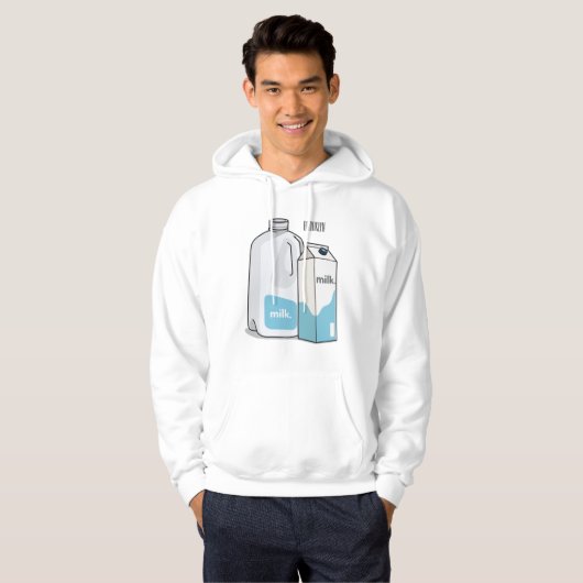 Voorbeeld melkcartoon hoodie (Voorkant volledig)