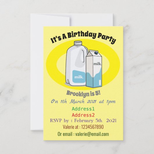 Voorbeeld melkcartoon kaart (Voorkant)