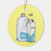 Voorbeeld melkcartoon keramisch ornament (Links)