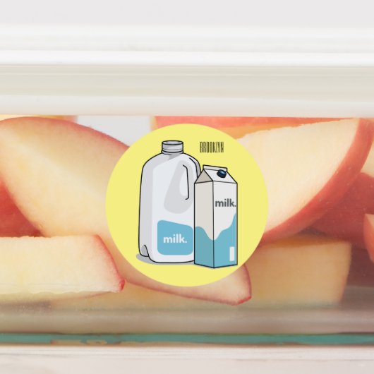 Voorbeeld melkcartoon labels (Aangebracht)