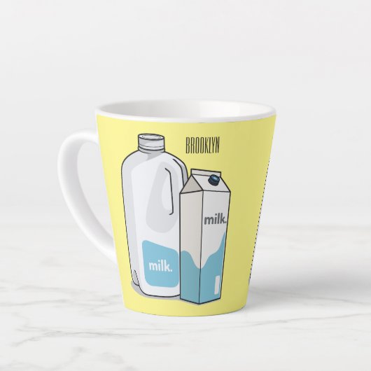 Voorbeeld melkcartoon latte mok (Linkerhoek)
