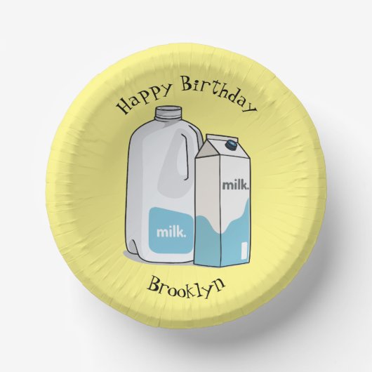 Voorbeeld melkcartoon papieren kommen (Voorkant)