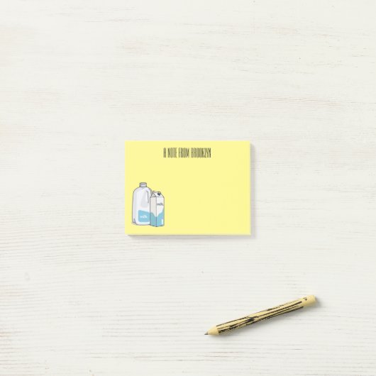 Voorbeeld melkcartoon post-it® notes (Op bureau)