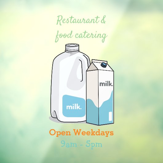 Voorbeeld melkcartoon raamsticker (Vel 3)