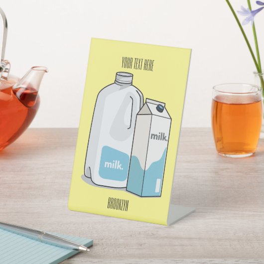 Voorbeeld melkcartoon reclamebord met voetstuk (Insitu)