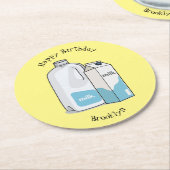 Voorbeeld melkcartoon ronde kartonnen onderzetter (Gebogen)