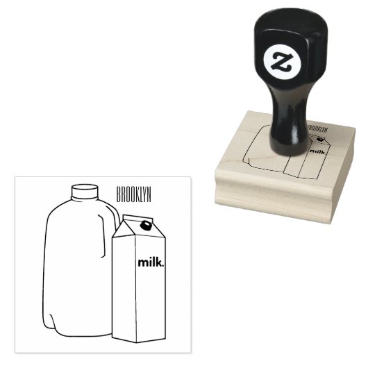 Voorbeeld melkcartoon rubberstempel (Gestempeld)
