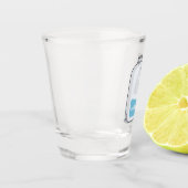 Voorbeeld melkcartoon shot glas (Links)