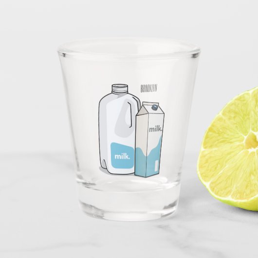 Voorbeeld melkcartoon shot glas (Voorkant)