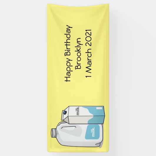 Voorbeeld melkcartoon spandoek (Verticaal)