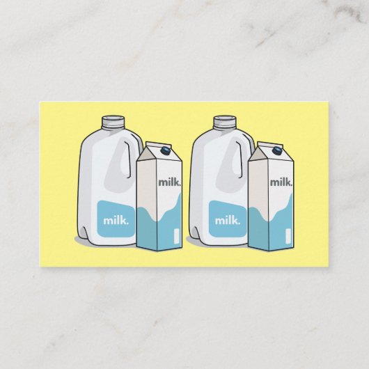 Voorbeeld melkcartoon visitekaartje (Achterkant)