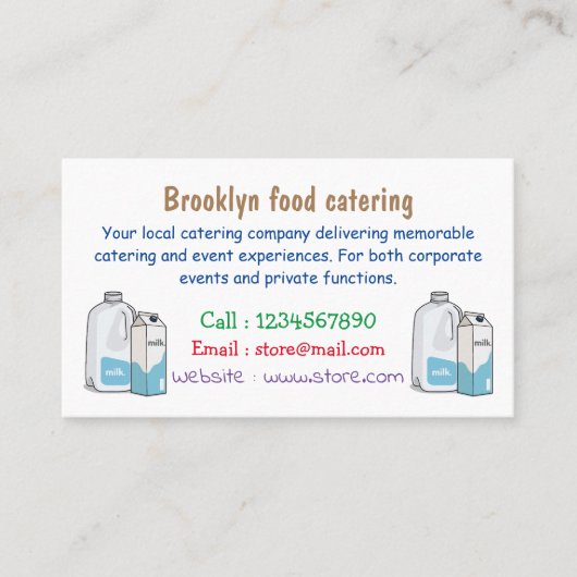 Voorbeeld melkcartoon visitekaartje (Voorkant)
