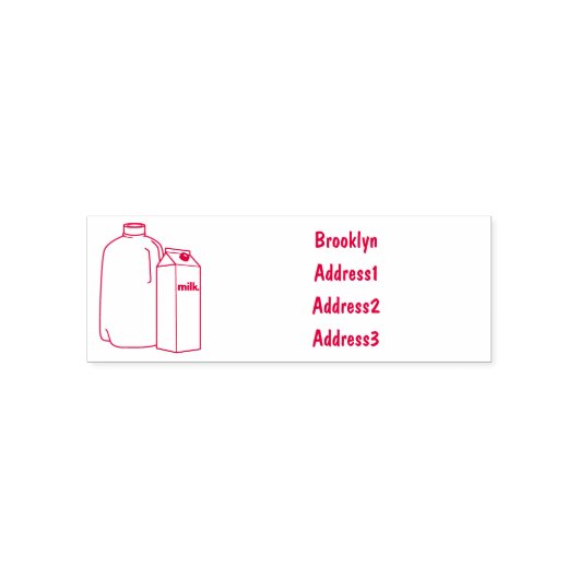 Voorbeeld melkcartoon  zelfinktende stempel (Design)