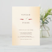 Voorbeeld minimalistisch crème-typografie bruiloft kaart (Staand voorkant)