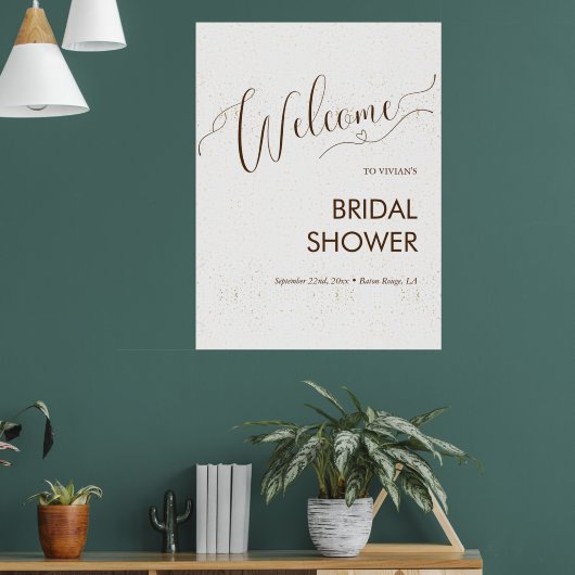 Voorbeeld Minimalistische Gouden Stof Bruiloft Fee Poster (Woonkamer 1)