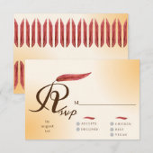 Voorbeeld Minimalistische herfst crème typografie  RSVP Kaartje (Voorkant / Achterkant)