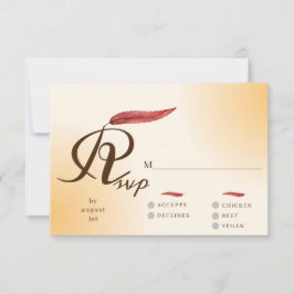 Voorbeeld Minimalistische herfst crème typografie  RSVP Kaartje