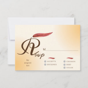 Voorbeeld Minimalistische herfst crème typografie  RSVP Kaartje