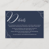 Voorbeeld Navy Blue Line Typografie Detail Informatiekaartje (Voorkant)