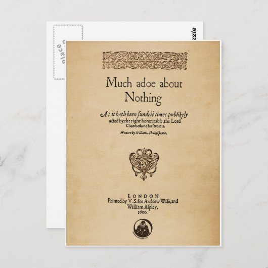 Voorbeeld om veel te doen over niets Quarto Briefkaart (Voorkant / Achterkant)