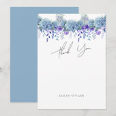 Voorbeeld Paarse Bloem Tuin Bruidsdouche Bedankkaart (Voorkant / Achterkant)